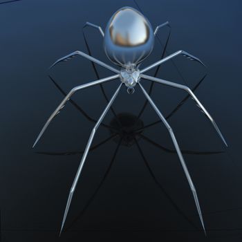 Chrome spider on a white background