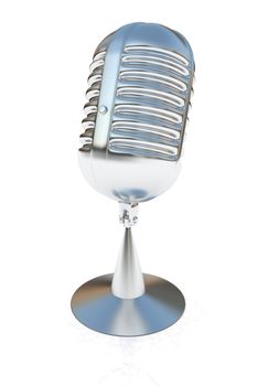 metal microphone on a white background