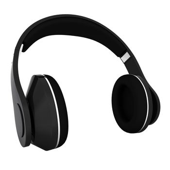 Headphones of carbon material isolated on a white background