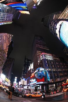 NEW YORK CITY - OCT 10: Times Square, featured with Broadway Theaters and huge number of LED signs, is a symbol of New York City and the United States, October 10, 2012 in Manhattan, New York City