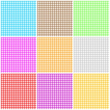 Set of nine seamless colorful tablecloth pattern in square shape