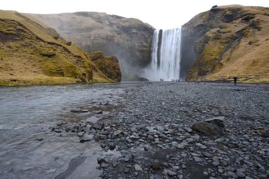 big waterfall in south iceland