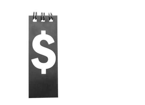a gorgeous black and white dollar sign on the white background