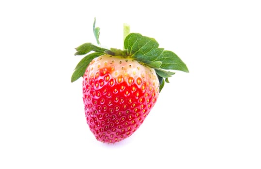 the beautiful fresh sweet straw berry on the white background