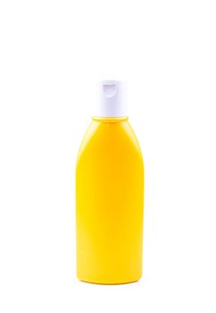 the beautiful yellow empty bottle ideal for shampoo and lotion product purposes