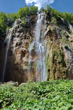 The bigest waterfall (Veliki Slap) at Pltvice Lakes in Croatia