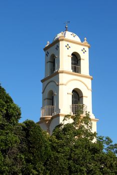 The Ojai post office tower in the middle of the city.