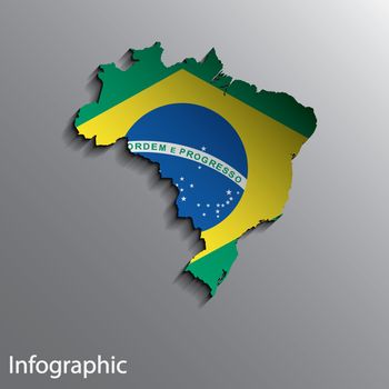 Country Map Layout of THE FEDERATIVE REPUBLIC OF BRAZIL in Vector EPS10 Format. Effect of Gradient Tool and Blend tool used in this file