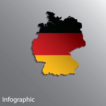 3D Country Map Layout of Germany in Eps10 Format.  Effect of Gradient tool and Blend used in this file.