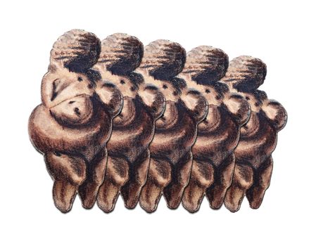 Image of the woman figure in primeval style