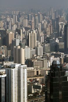 Top view city at Bangkok in Thailand