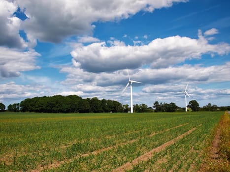 Wind turbines generating electricity alternative renewable energy