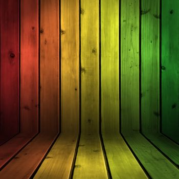 Background wood board texture with reggae color