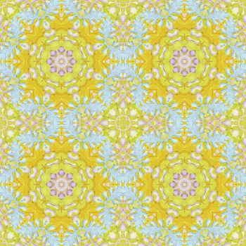 Artistic background, abstract seamless floral pattern with colorful leaves of plants