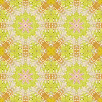 Artistic background, abstract seamless floral pattern with colorful leaves of plants