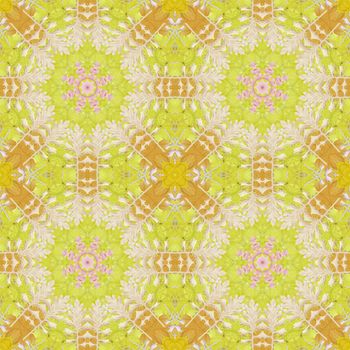 Artistic background, abstract seamless floral pattern with colorful leaves of plants