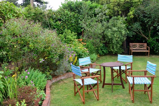 Garden chairs outdoors