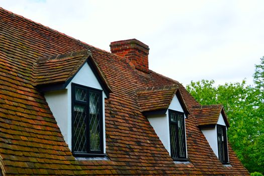 Cottage roof with tiles