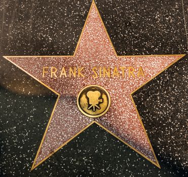 Frank Sinatra Hollywood Star in Los Angeles on street on AUGUST 23, 2013 in Los Angeles, USA.