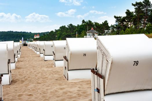 Beach chairs at the beach in Binz, R�gen, baltic sea