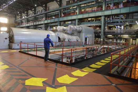 axis turbine at a power plant