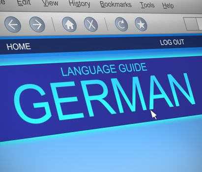 Illustration depicting a computer screen capture with a German language concept.