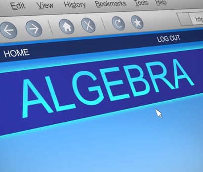 Illustration depicting a computer screen capture with an algebra concept.