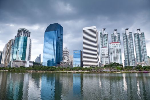 Bangkok City downtown skyline at dusk