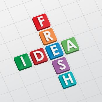 fresh idea, crossword - text in flat design, business creative concept
