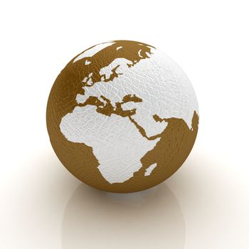 Leather earth on a white background