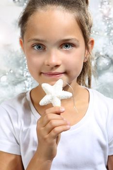 Girl with Christmas star