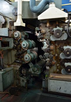 Old machine in abandoned factory