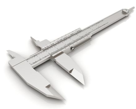 Vernier caliper on a white background