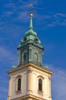 One of the bell towers of the Holly Cross Church by Joseph Belotti, Warsaw, Poland.