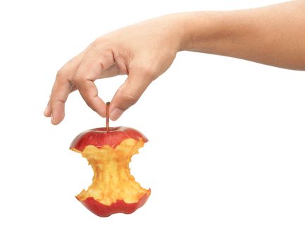 Adult man hand holding apple