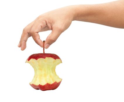 Adult man hand holding apple