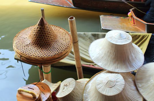 Hat in floating market in Thailand