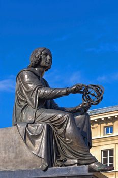 The bronze statue of astronomer Nicolas Copernicus - by Bertel Thorvaldsen, 1830 - Warsaw, Poland.