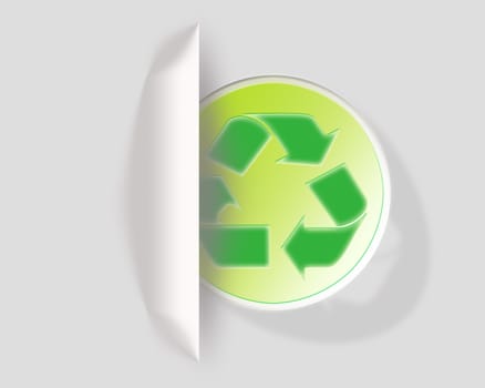 Recycle symbol on gray background