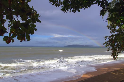 Rainbow in Ao Nang Beach. Krabi Province. Thailand, Muang.