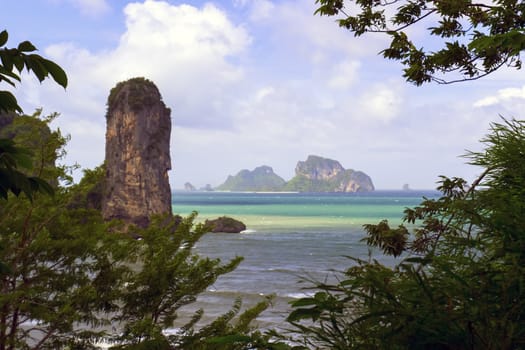 Rocks in Ao Nang Beach. Krabi Province. Thailand, Muang.