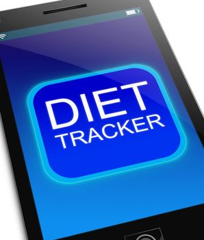 Illustration depicting a phone with a diet tracker concept.