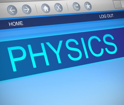 Illustration depicting a computer screen capture with a Physics concept.