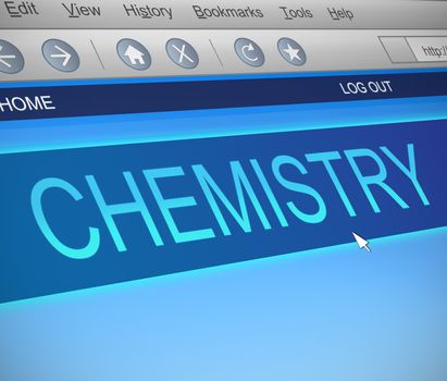 Illustration depicting a computer screen capture with a Chemistry concept.