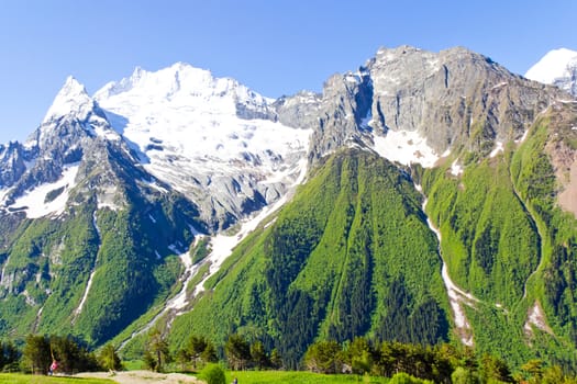 Landscape of mountains Caucasus region in Russia