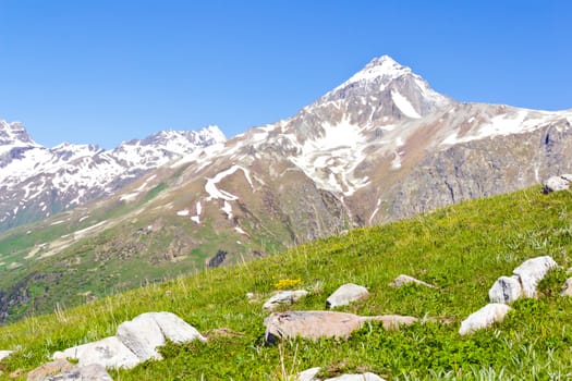 Landscape of mountains Caucasus region in Russia
