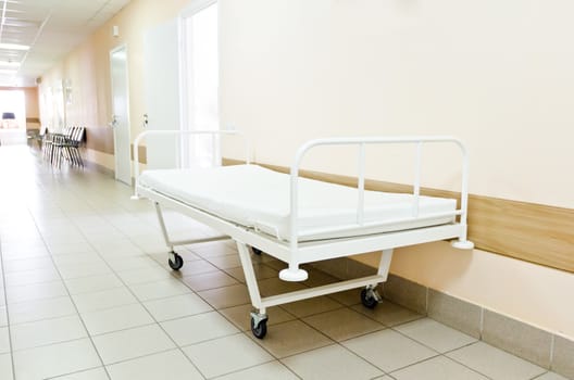 Photo of hospital corridor interior without sicks