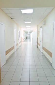 Photo of hospital corridor interior without sicks