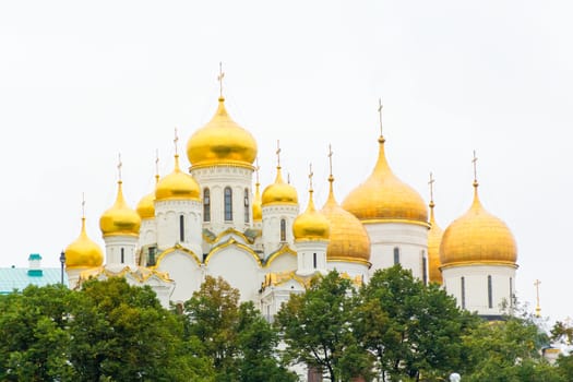 Photo of Orthodoxy church in Moscow with gold cupolas