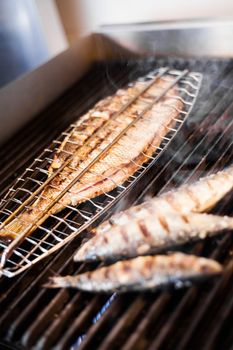 Fish on the grill in a Portugese Restaurant